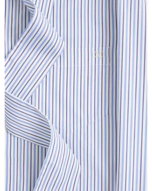 Valentino Blue Vlogo Signature Striped Shirt for men