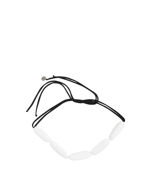 Maria Calderara White Linear Stones Necklace
