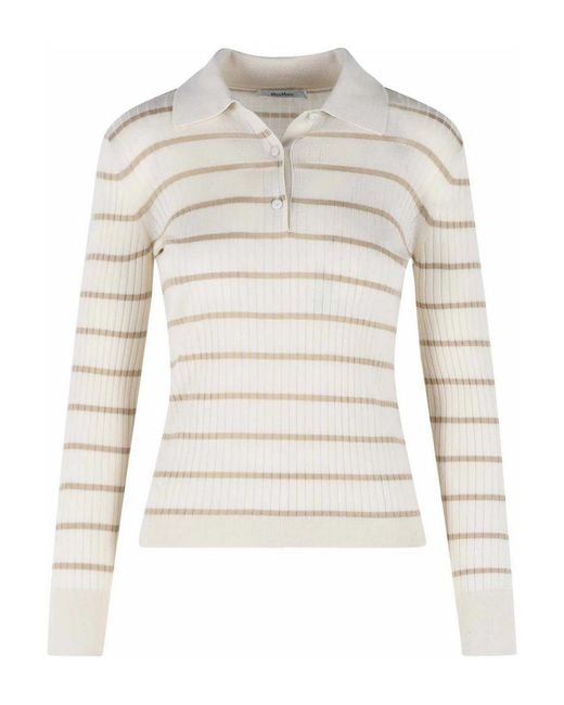 Max Mara White Gitano Ivory Cashmere And Silk Sweater