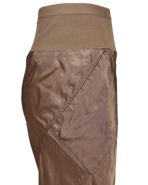 Rick Owens Natural Bias Satin Flared Trousers