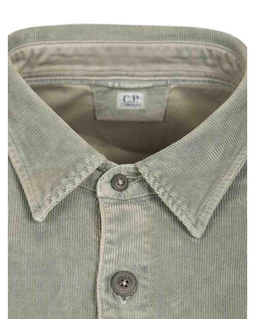 C P Company Green Stretch Overshirt for men