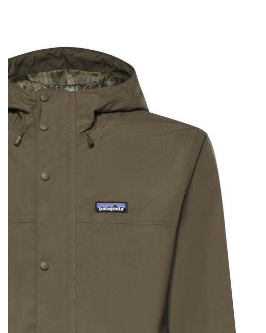 Patagonia Green Waterproof Nylon Jacket With Logo for men