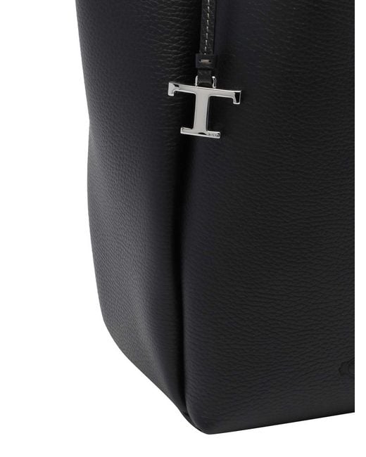 Tod's Black Small Leather Bucket Bag
