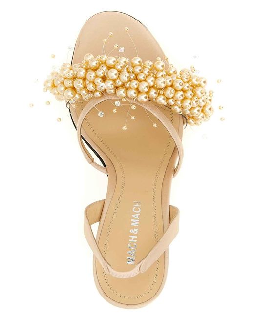 Mach & Mach Metallic 'Floating Pearl' Sandals