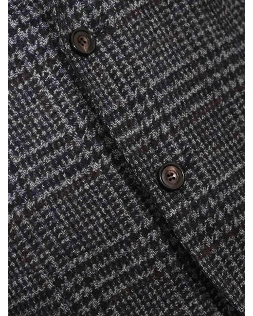 Sartorio Napoli Gray Single-Breasted Prince Of Wales Wool Jacket for men