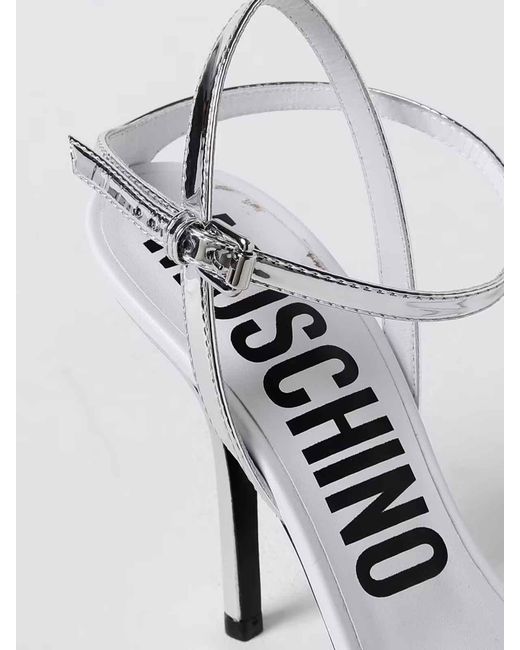 Moschino White Parade Mirror Sandal