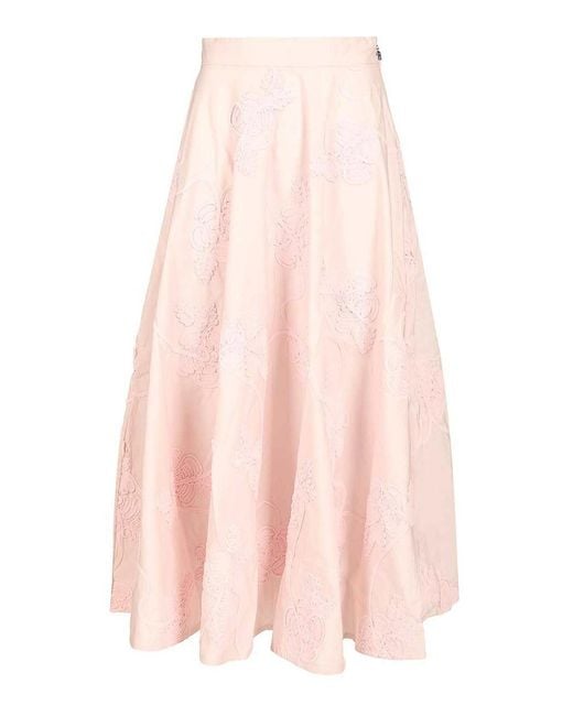 ROTATE BIRGER CHRISTENSEN Pink The Flower Maxi Light Long Skirt