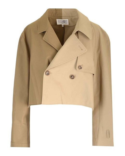 MM6 by Maison Margiela Natural Cropped Trench Coat
