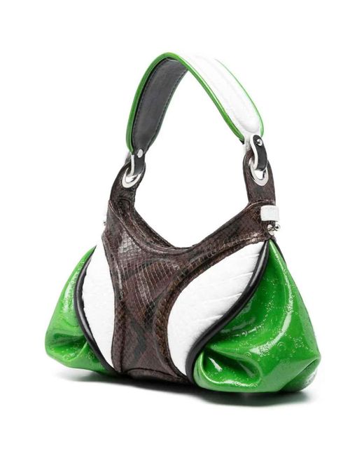 MARINE SERRE Green Mini Futura Cross Body Bag