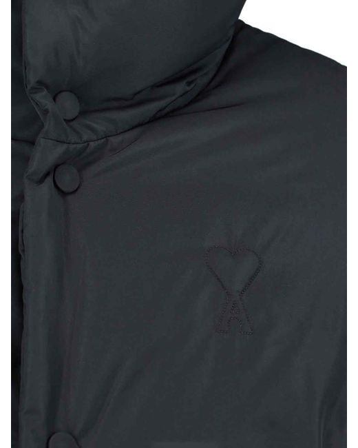 AMI Black Logo Down Jacket for men