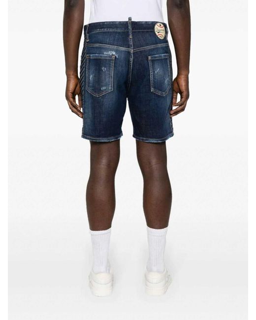 DSquared² Blue Cotton Shorts for men