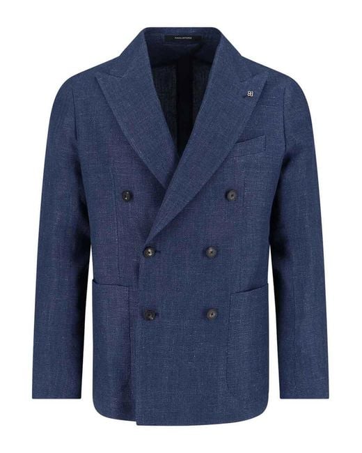 Tagliatore Blue Double-Breasted Blazer for men