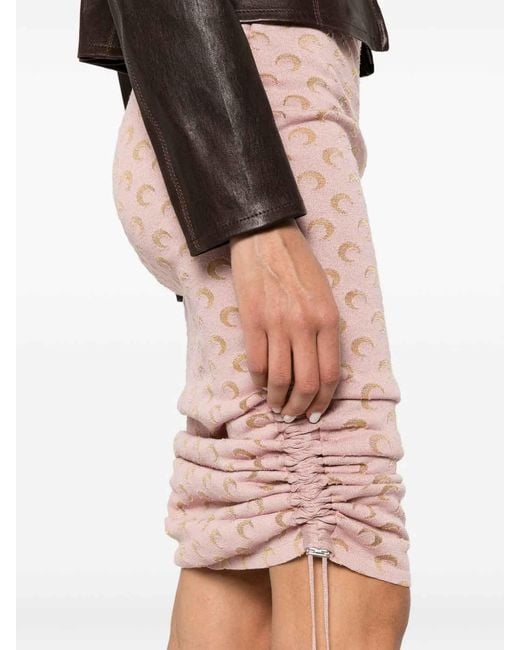 MARINE SERRE Pink Moon Devore Skirt