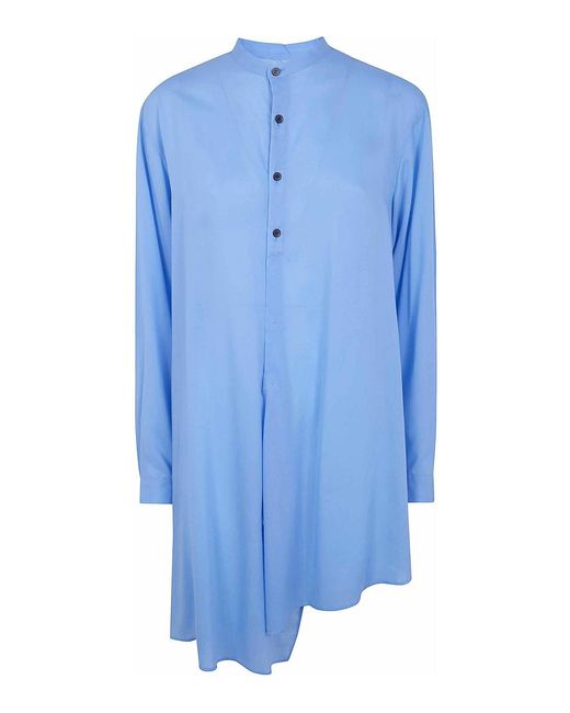 Y's Yohji Yamamoto Blue Stand Collar Blouse