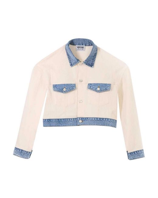 Moschino White Denim Edges Jacket