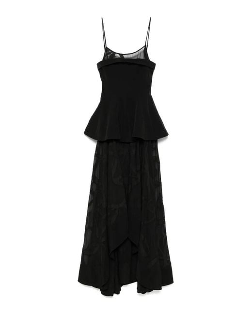 Stine Goya Black Tailored Bodice High-Low Dress