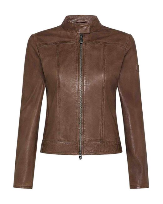 Peuterey Brown Leather Jacket