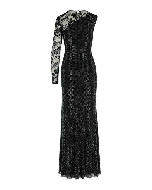 Self-Portrait Black Rhinestone' Polyester Dress