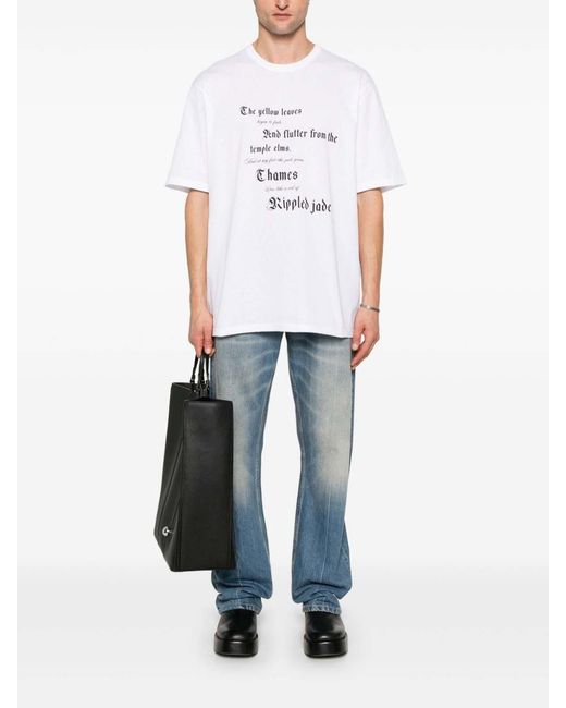 McQueen White Cotton T-Shirt for men
