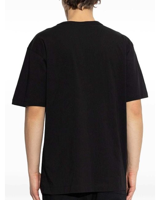 Dries Van Noten Black T-Shirt With Printed Logo for men