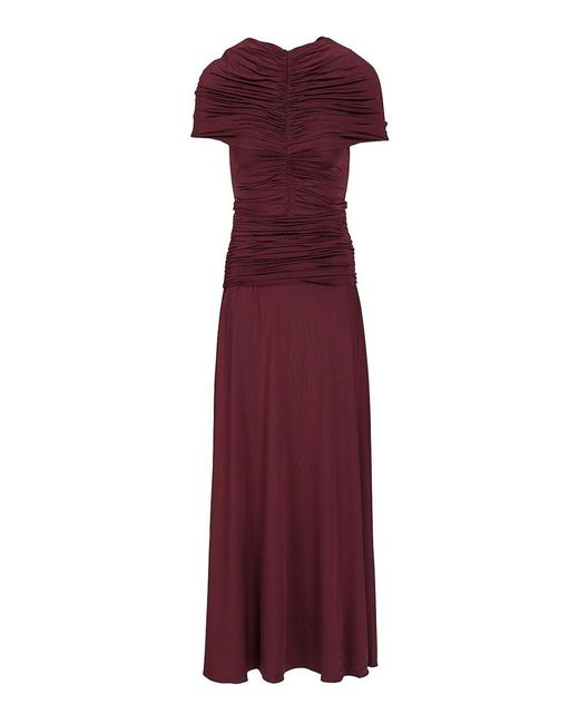 Self-Portrait Purple Ruffled Midi Dress