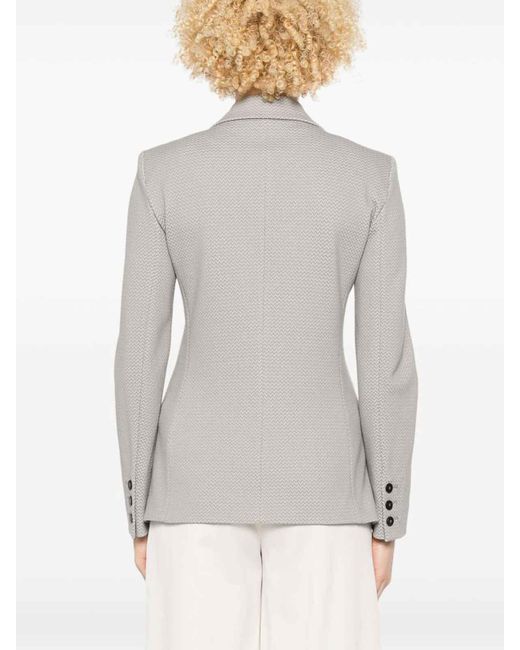 Emporio Armani Gray Single-Breasted Blazer Jacket