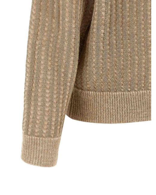 Peserico Natural Waffle Lamã Cardigan