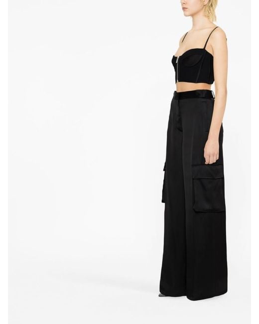 Versace Black Wide-leg Cargo Trousers