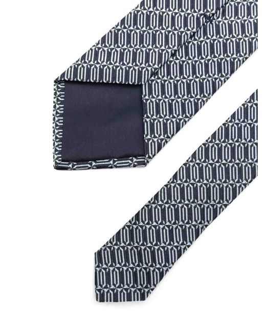 Lanvin Silk Etiquette Logo Necktie in Blue for Men Lyst UK