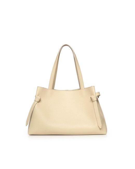 Yuzefi Natural Gyoza Leather Tote Bag