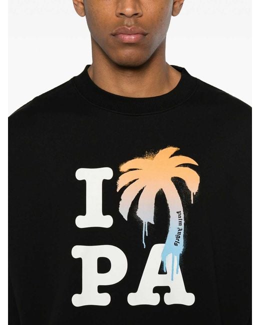 Palm Angels Black Sweatshirt for men
