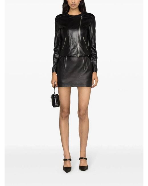 Patrizia Pepe Black Asymmetric Zip Jacket