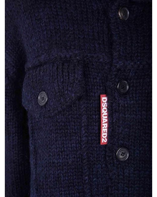 DSquared² Blue Knit Jean Jacket for men