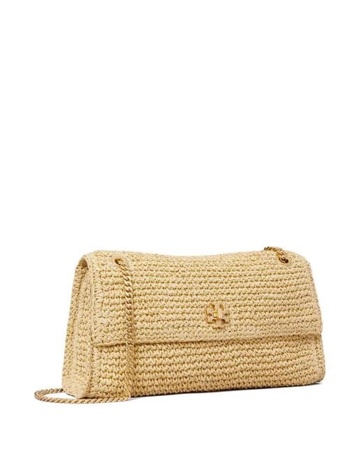 Tory Burch Natural Kira Turnlock Raffia Bag