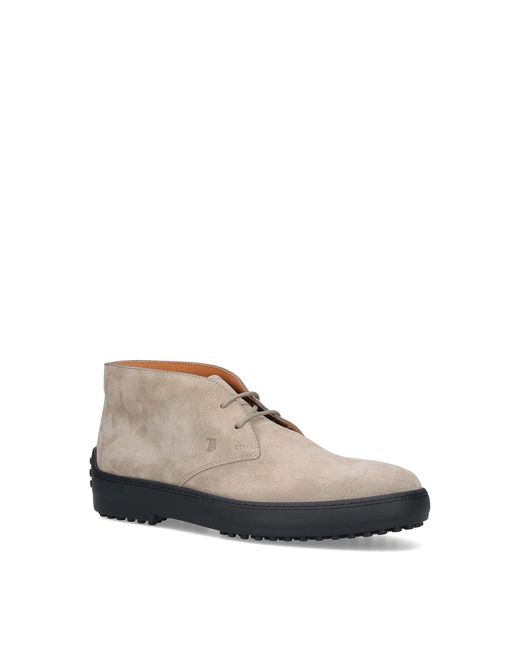 Tod's Brown Suede Ankle Boots for men