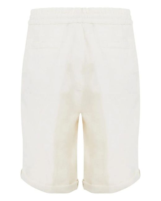 Brunello Cucinelli White Bermuda Shorts With Drawstring for men