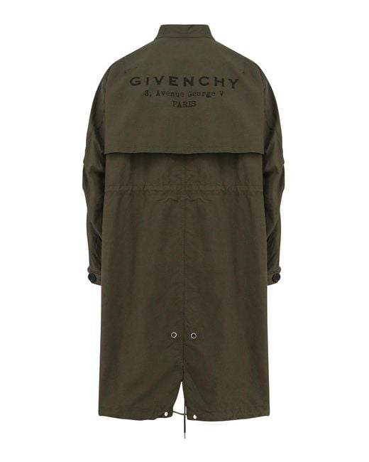 Givenchy Green Water-Proof Cotton Parka Jacket for men