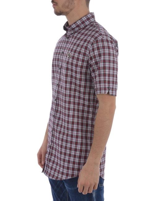 DSquared² Purple Check Pure Cotton Shirt for men
