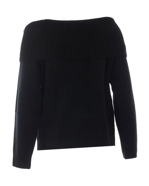 Loulou de Saison Black Sibyl Off-Shoulder Sweater