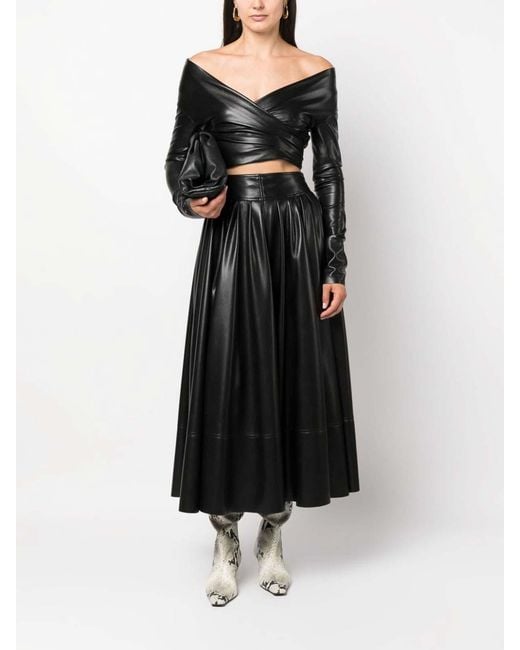 Philosophy Di Lorenzo Serafini Black Pleated Maxi Skirt With High-Quality Polyester Fabric And Design