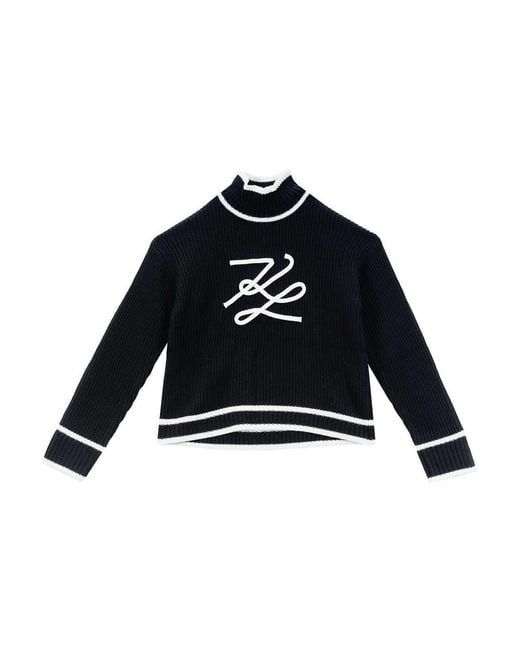 Karl Lagerfeld Black Soutache Autograph Knit
