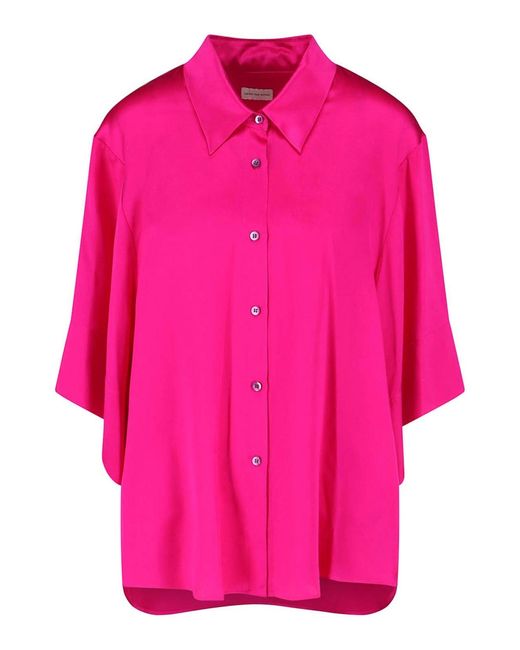 Dries Van Noten Pink Clea Silk Shirt