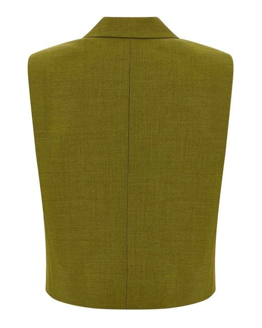 Theory Green Double-Breasted Vest