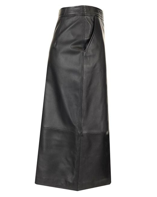 Arma Gray Leather Pencil Skirt