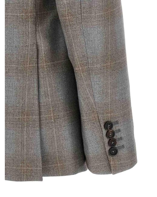 Pal Zileri Gray Double-Breasted Blazer for men