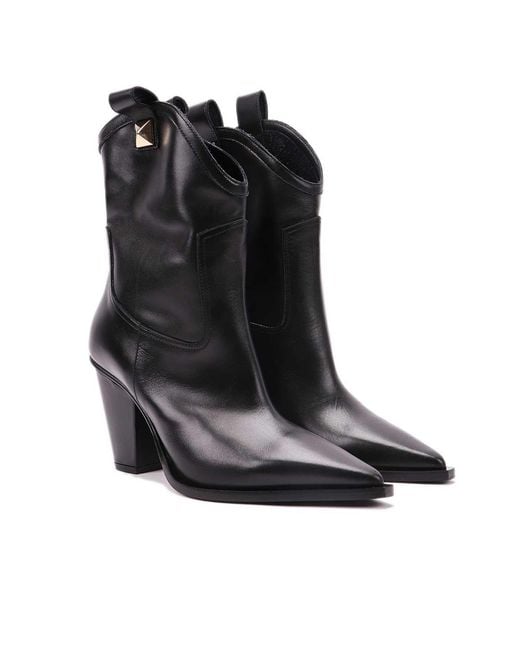 Albano Black Leather Boots