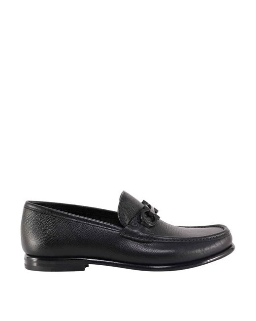 Ferragamo Crown Leather Loafer With Gancini Detail in Black for Men Lyst