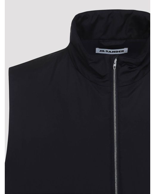 Jil Sander Blue Sleeveless Sport Vest for men