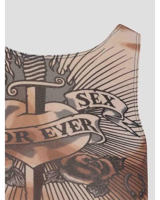 Jean Paul Gaultier Black Safe Sex Tattoo Top