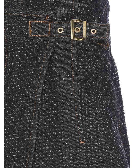 Ganni Gray Fluffy Denim Wrap